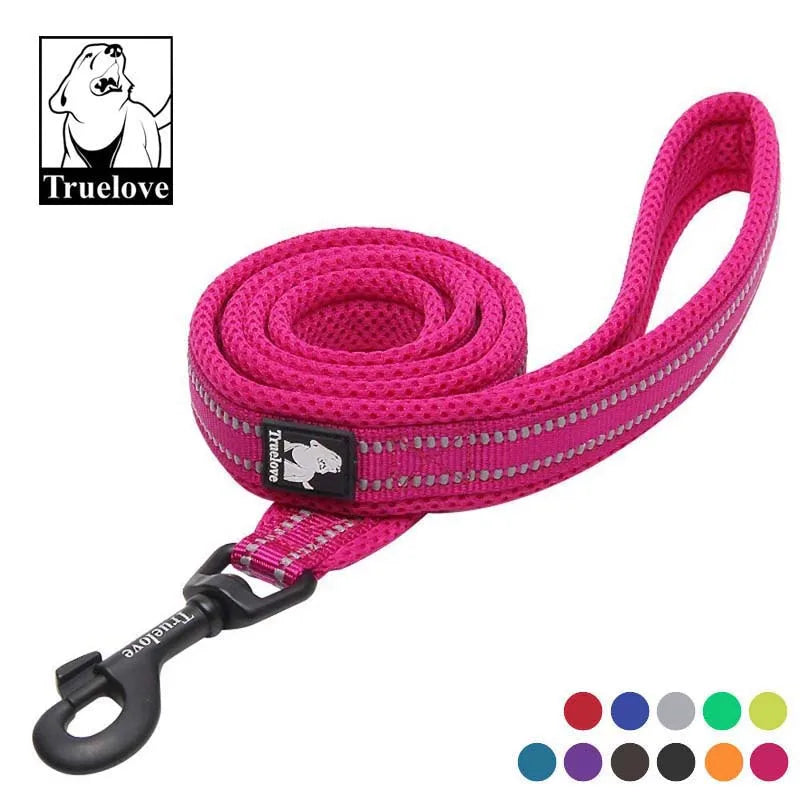 Truelove Soft Padded Mesh Dog Leash 3M Reflective Nylon Dog Leads Dog Pet Leash 11 Color 110cm Length Walking Training