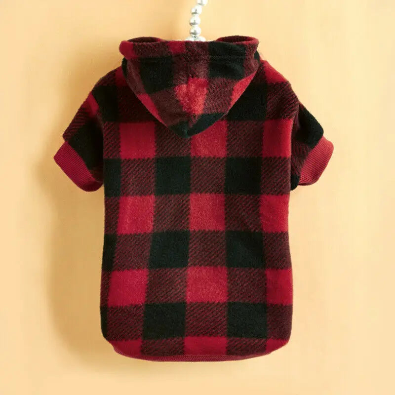 Plaid Winter Warm Pet Dog Cat Clothes Hoodies Sweater Clothing Puppy Coat Jacket Cute Puppy Outfit Pet Jacket Coat Clothing