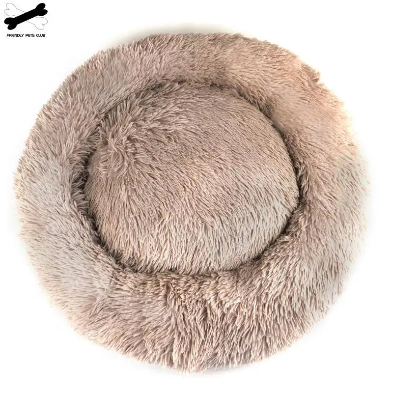 Dog Bed With Zipper Cat House Detachable Washable Cushion Sofa Kennel For Dogs Cats Round Mat Thicken Plush Waem Pet Accesseries