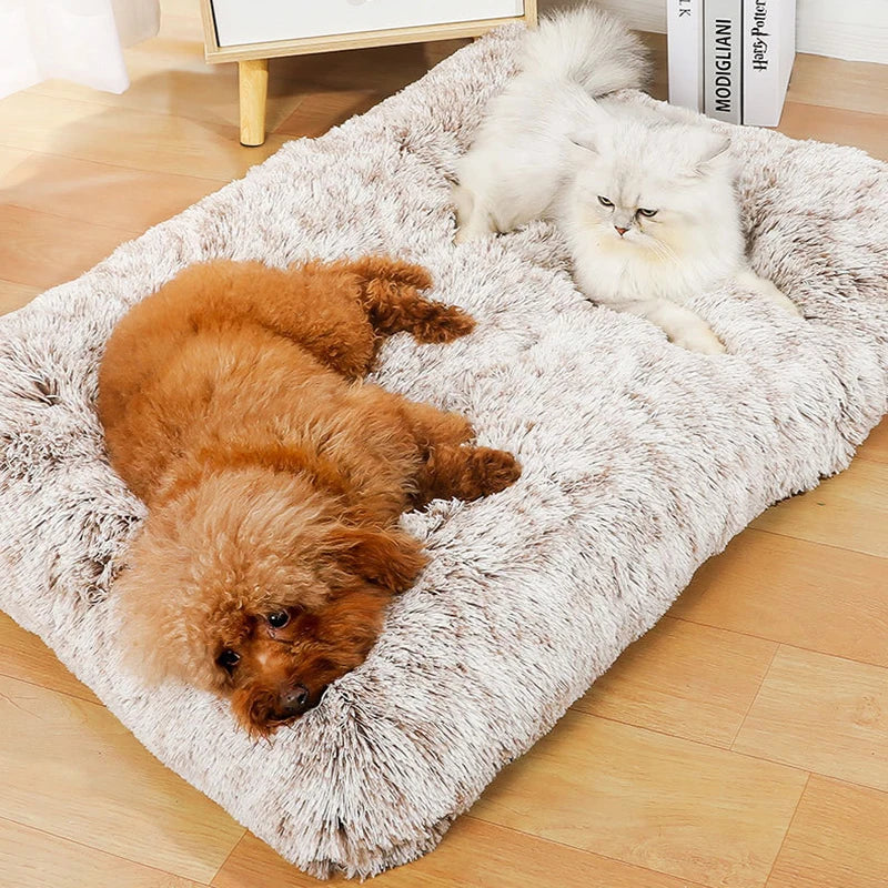 Long Plush Dog Bed Soft Dog House Pet Blanket For Small Large Dogs Cat Bed Mat Chihuahua Sofa Sleeping Cushion Pet Supplies