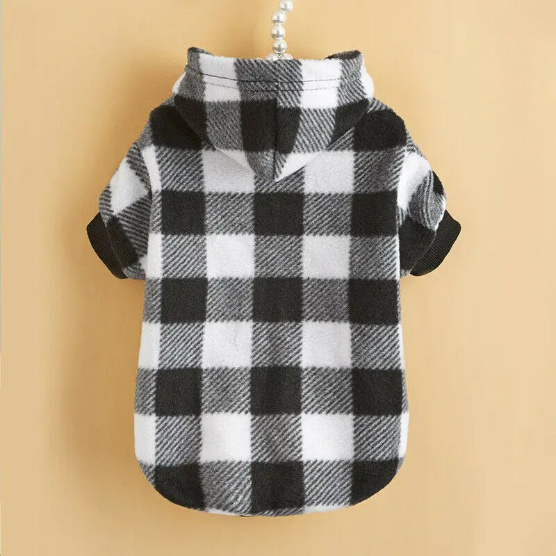 Plaid Winter Warm Pet Dog Cat Clothes Hoodies Sweater Clothing Puppy Coat Jacket Cute Puppy Outfit Pet Jacket Coat Clothing