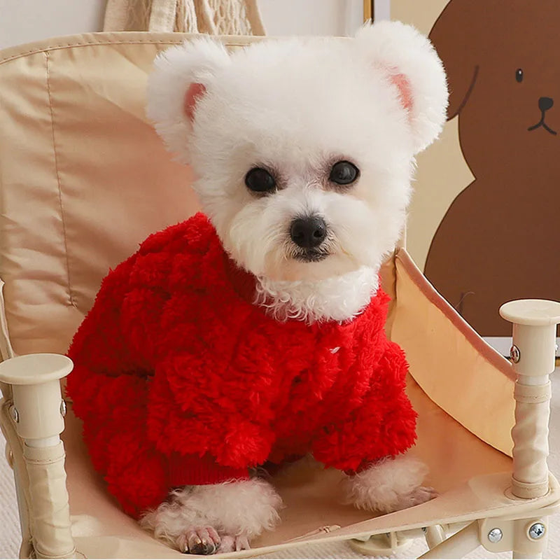 Winter Dog Clothes Warm Pajamas For Dogs Puppy All-In-One Fleece Pet Jumpsuit For Small Medium Dog Chihuahua Puppy Suit Clothing