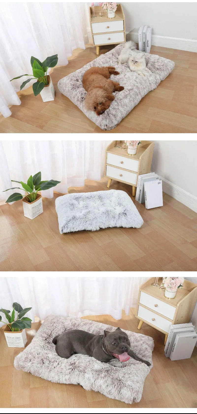 Long Plush Dog Bed Soft Dog House Pet Blanket For Small Large Dogs Cat Bed Mat Chihuahua Sofa Sleeping Cushion Pet Supplies