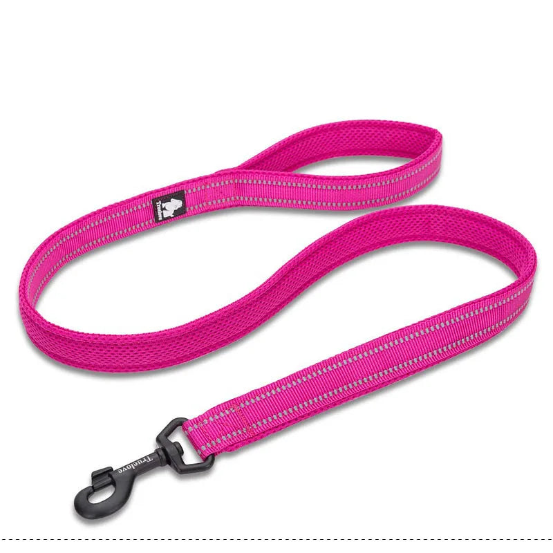 Truelove Soft Padded Mesh Dog Leash 3M Reflective Nylon Dog Leads Dog Pet Leash 11 Color 110cm Length Walking Training