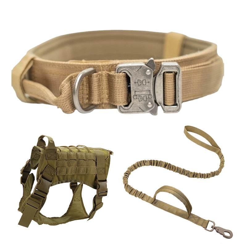 Dog Hand Holding Rope Tactical Dog Clothes Collar Explosion-Proof Malinois Labrador Medium Large Dog Three-Piece Dog Clothing