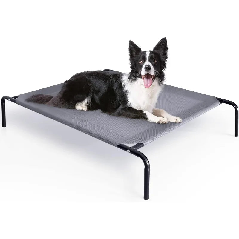 Outdoor Elevated Dog Bed, Raised Dog Cots Beds for Extra Large Medium Small Dogs, Portable Pet Beds with Cooling