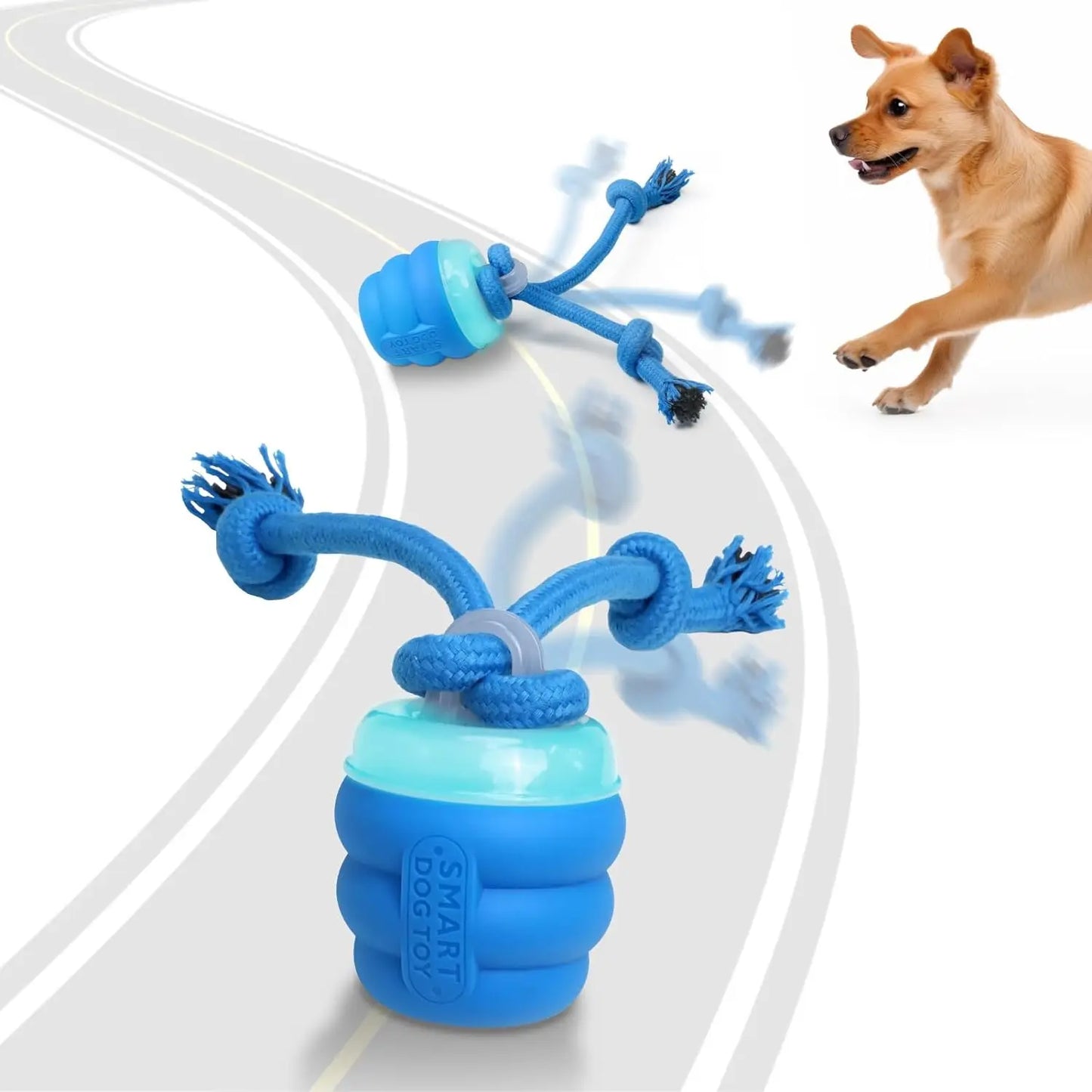 Smart Dog Toy Ball Motion Activated Interactive Small Dog Toys Rotating Teaser Ball Pet Puppy Cleaning Teeth Chew Toys Knot Rope