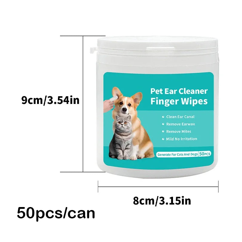 Pet cleaning products  Ear cleaning wipes  Ear care fingertips  Ear mite removal  Cat and dog ear cleaning pet products