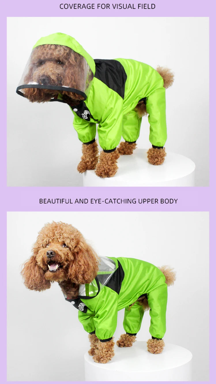 Pet Dog Raincoat The Dog Face Pet Clothes Jumpsuit Waterproof Dog Dogs Water Resistant Clothes For Dogs Pet Coat