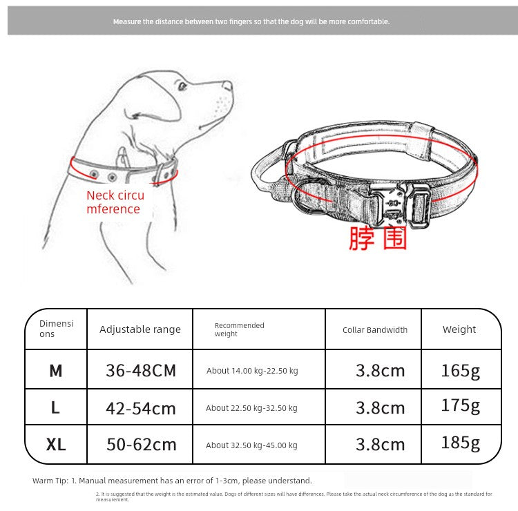 Dog Tactical Collar Medium Large Dog Quick Release Collar Golden Retriever Malinois German Shepherd Explosion-Proof Dog Collar Dog Leash Hand Holding Rope