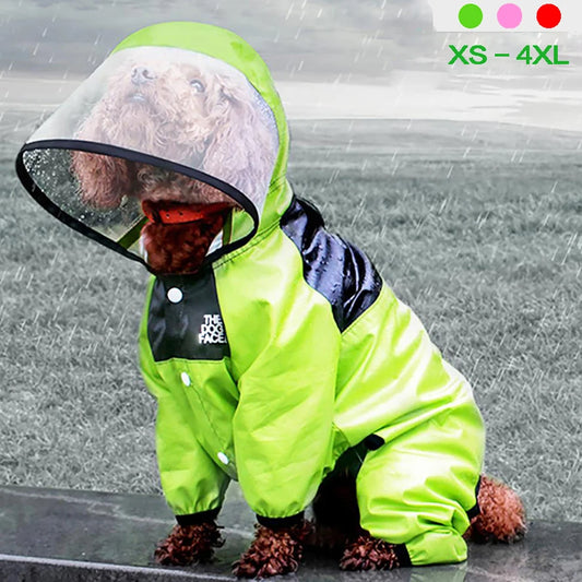 Pet Dog Raincoat The Dog Face Pet Clothes Jumpsuit Waterproof Dog Dogs Water Resistant Clothes For Dogs Pet Coat