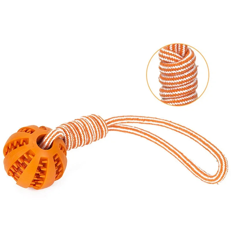 Pet Treat Balls with Rope Interactive Dog Rubber Leaking Balls Toy for Small Large Dogs Chewing Bite Resistant Toys Pet Supplies