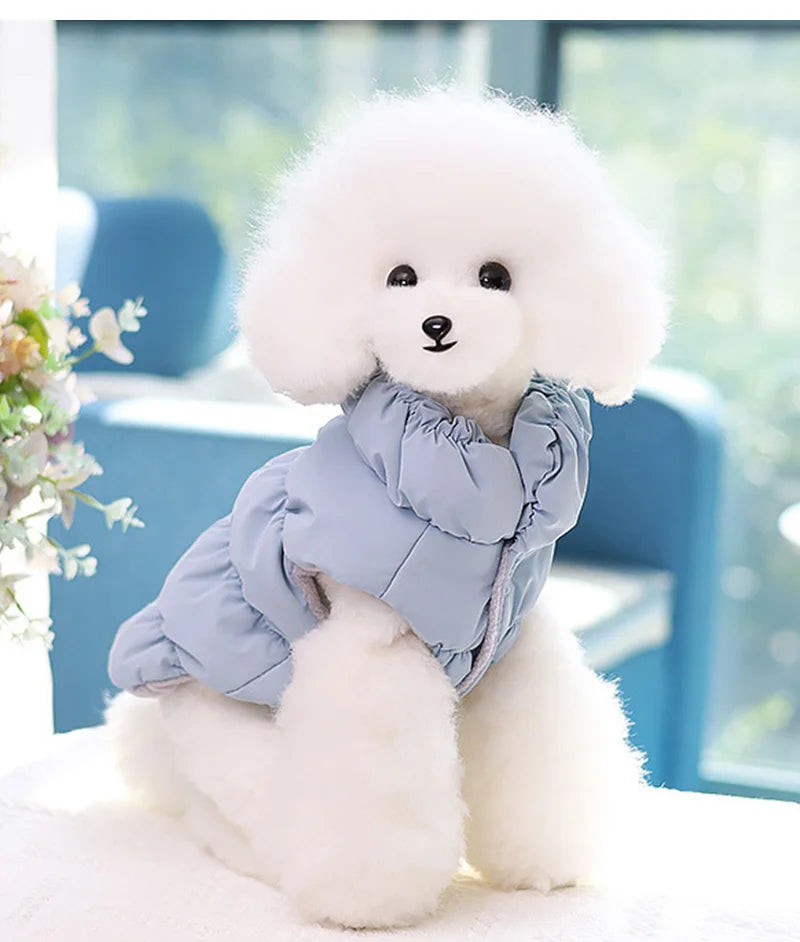 Winter Warm Dog Coat Soft Padded Pet Clothes for Small Medium Dogs Cats with D-ring Puppy Jacket Chihuahua French Poodle Outfit