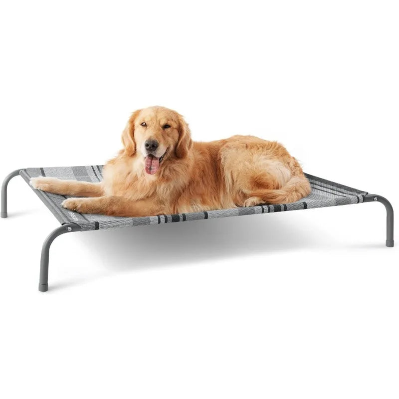 XL Elevated Outdoor Dog Bed - Raised Dog Cots Beds for Extra Large Dogs, Portable Indoor & Outdoor Pet Hammock Bed