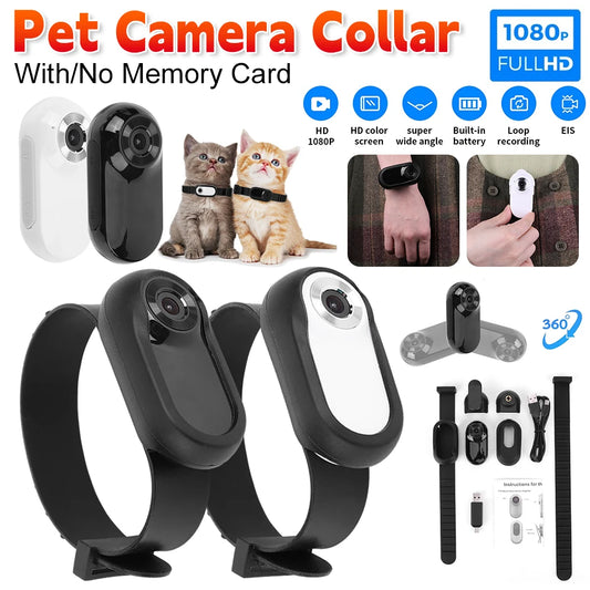 Wireless Cat Dog Collar Camera Outdoor Pet Collar Camera With Screen 1080P Video Recording Dog Tracker Collar Pet Dog Products