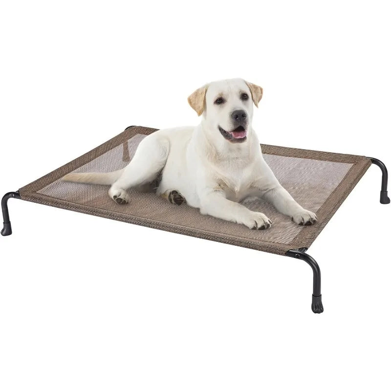 Elevated Raised Dog Bed, Cooling Outdoor Dog Cots Beds for Large Dogs, Pet Hammock Bed with No-slip Feet, Frame with Washable