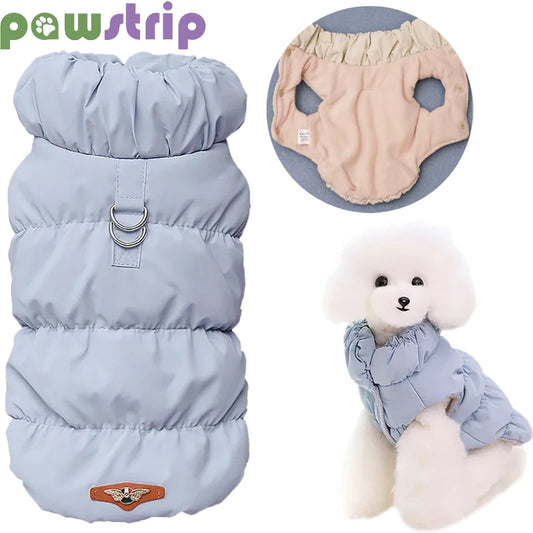 Winter Warm Dog Coat Soft Padded Pet Clothes for Small Medium Dogs Cats with D-ring Puppy Jacket Chihuahua French Poodle Outfit