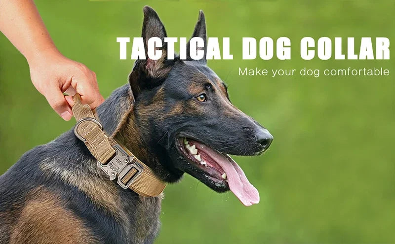 Pet Tactical Dog Collar And Leash Military Adjustable Duarable Nylon Leashs For Medium Large German Shepard Training Accessories