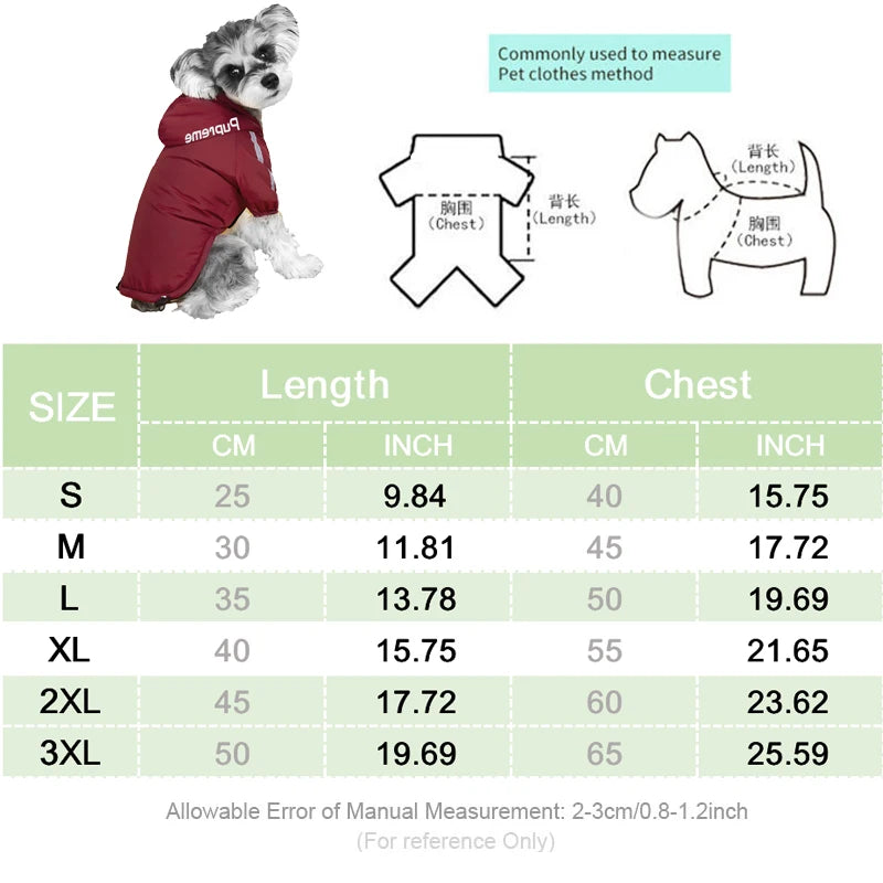 Waterproof Dog Jacket for Small Medium Dogs Clothes Puppy Coat Pet Hoodies French Bulldog Chihuahu Costume Poodle Appraels