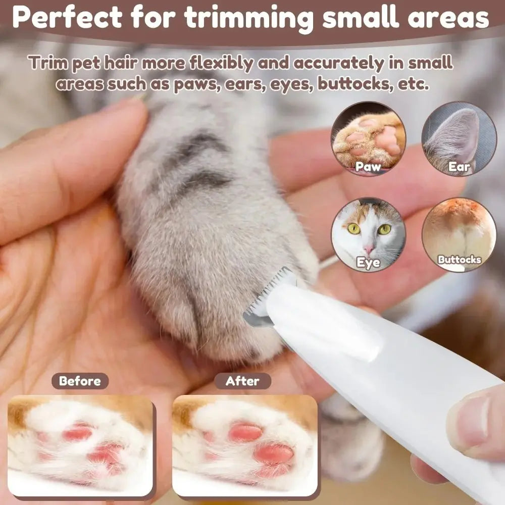 New Dog Paw Trimmer with LED Light Fully Waterproof Pet Hair Trimmer with LED Display Dog Clippers for Grooming 18mm Widen