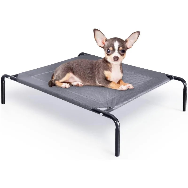 Outdoor Elevated Dog Bed, Raised Dog Cots Beds for Extra Large Medium Small Dogs, Portable Pet Beds with Cooling