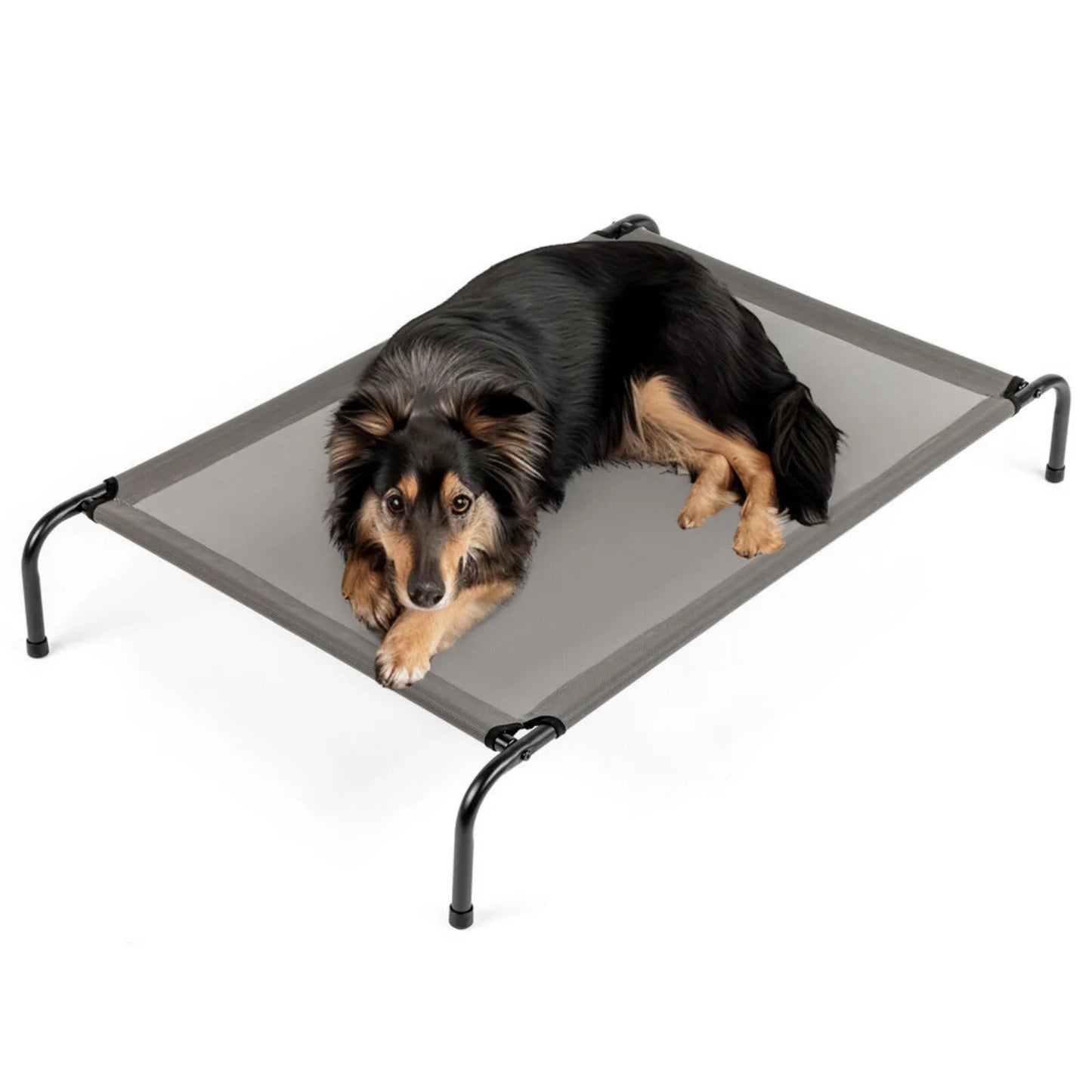 US 50" Cooling Elevated Dog Bed w/ Metal Frame Indoor Outdoor Pet Hammock Bed Cot