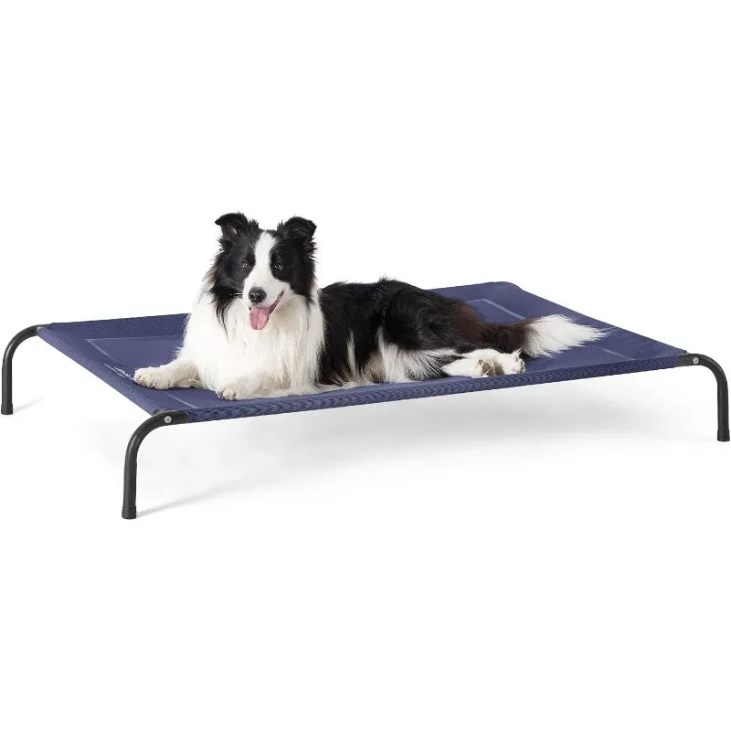 XL Elevated Outdoor Dog Bed - Raised Dog Cots Beds for Extra Large Dogs, Portable Indoor & Outdoor Pet Hammock Bed