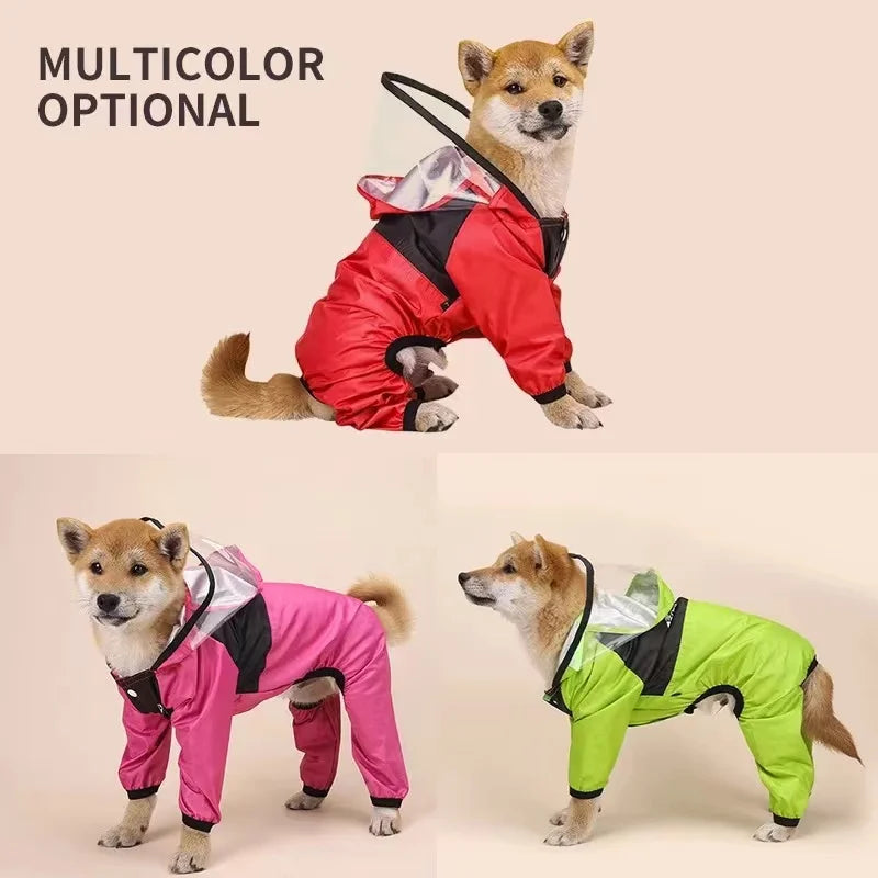 Water Resistant Clothes For Dogs Pet Coat Pet Dog Raincoat The Dog Face Pet Clothes Jumpsuit Waterproof Dog Dogs