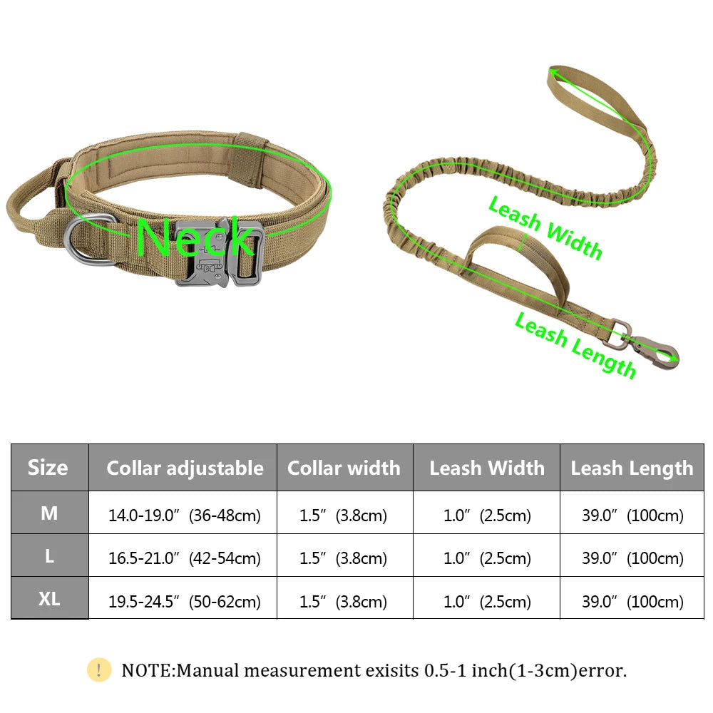 Nylon Tactical Dog Harness Collar Leash No Pull Military Pet Harness Vest For Medium Large Dogs Training Molle Harness Pouches