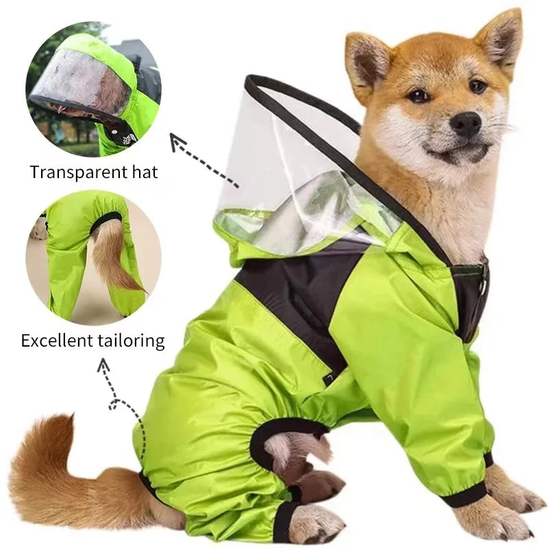 Pet Dog Raincoat The Dog Face Pet Clothes Jumpsuit Waterproof Dog Dogs Water Resistant Clothes For Dogs Pet Coat