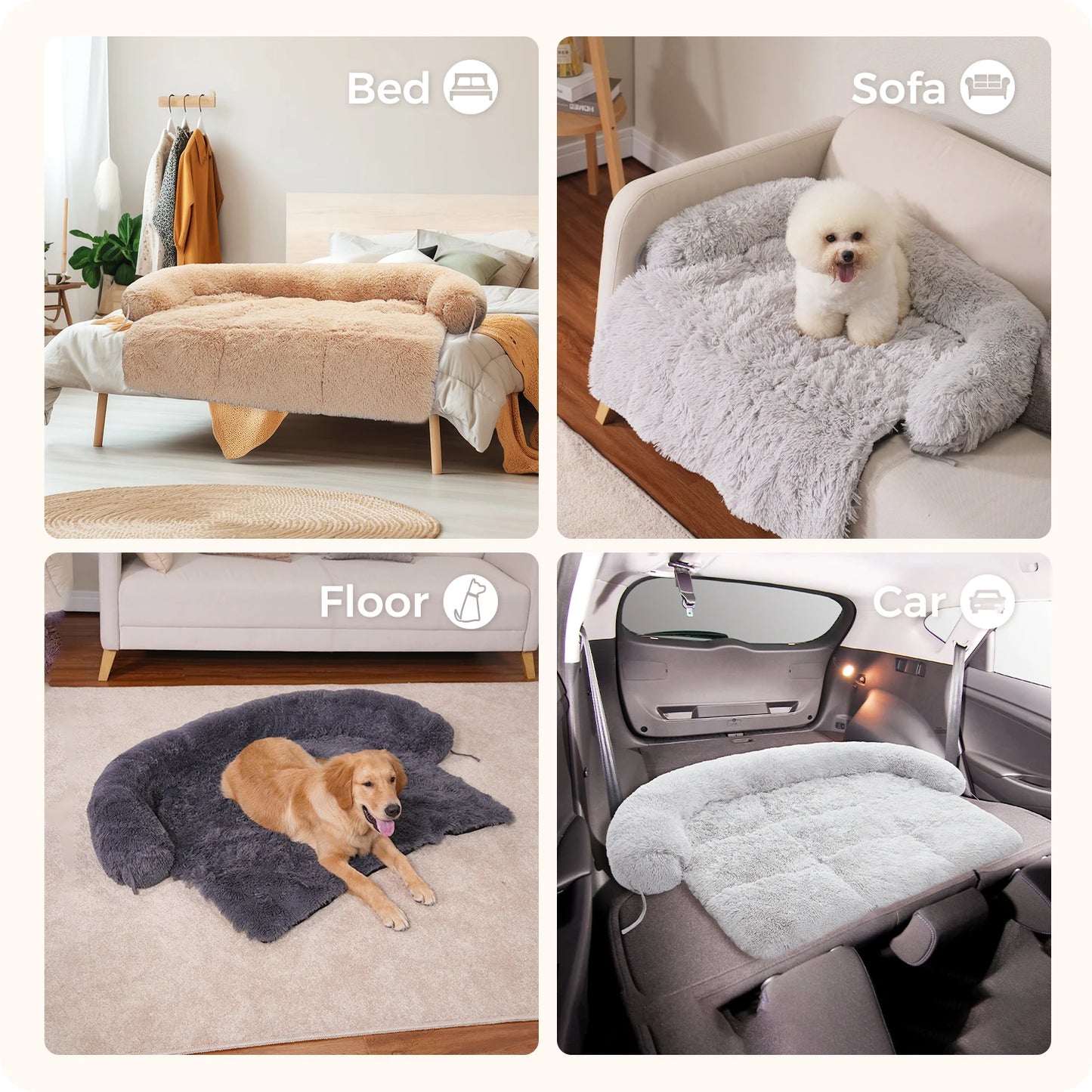 Fluffy Dog Bed Mat Dog Cat Sofa Winter Warm Pet Blanket Sleeping Bed for Dog Portable Dog House Washable Pet Kennel Puppy Pad