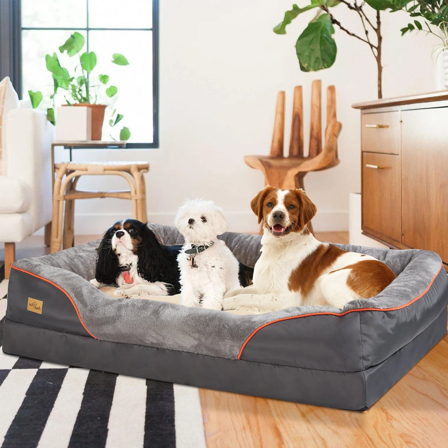 Large Dog Bed Soft Comfortable Anti Allergy Warm Fleece Removable Washable Cover Pet Bed Waterproof