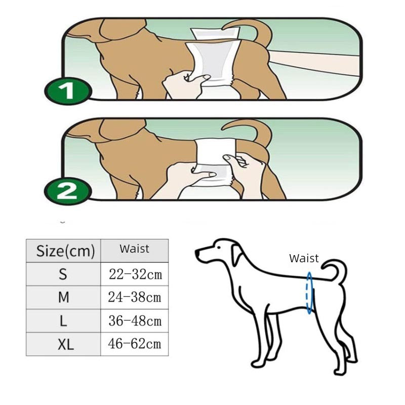 Male Dog Physiological Belt Waterproof Absorbent Pants Anti-Disturbance Dog Diaper Pants Male Dog Physiological Belt Waterproof Pet Sanitary Panty