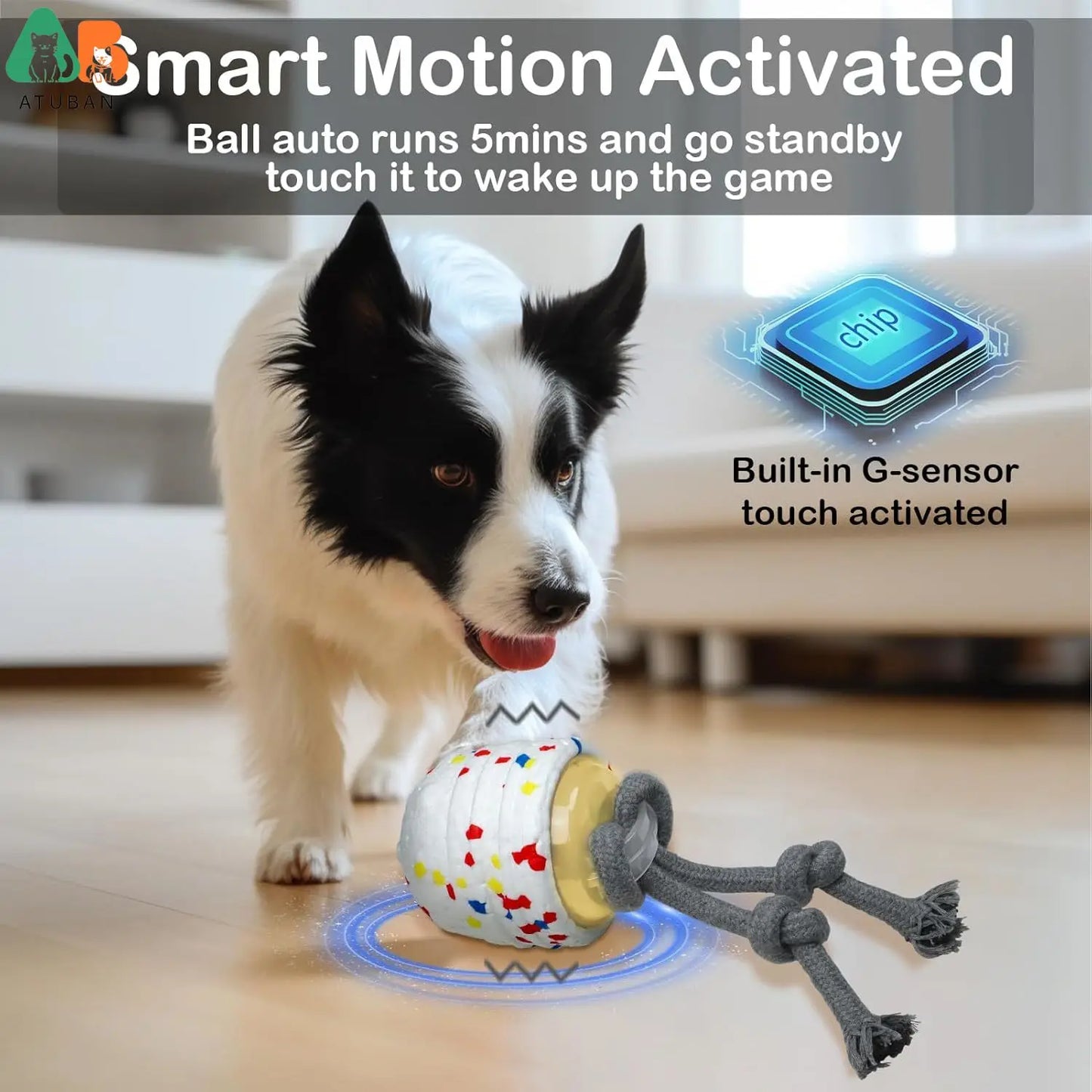 Interactive Dog Toys Automatic,Indoor Moving Dog Toy,Outdoor Floating Dog Water Toy,Motion Activated/Dog Balls to Keep Them Busy