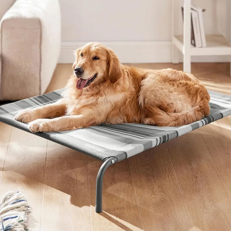 XL Elevated Outdoor Dog Bed - Raised Dog Cots Beds for Extra Large Dogs, Portable Indoor & Outdoor Pet Hammock Bed