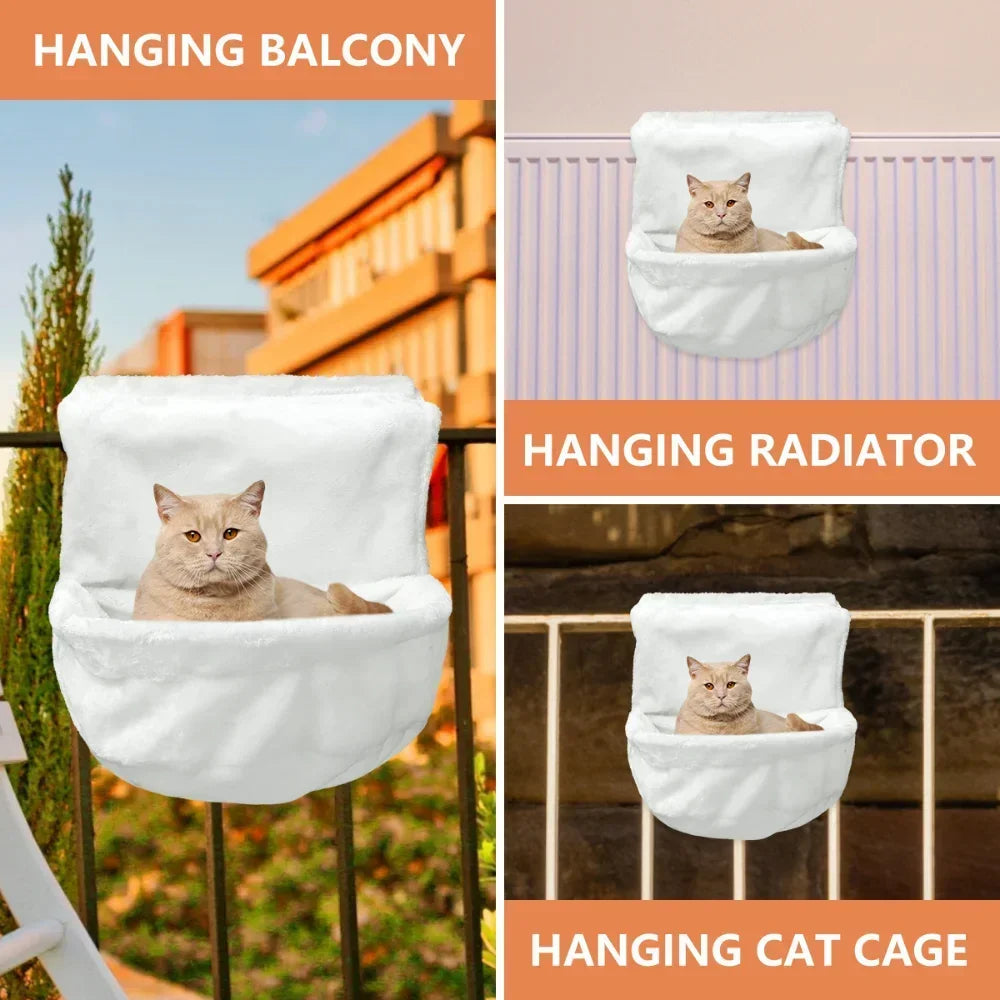 Pet Hanging Beds Cat Sunny Window Seat Mount Pet Kitten Hammock Comfortable Bed Shelf Seat Beds Winter Warm Cat Accessories