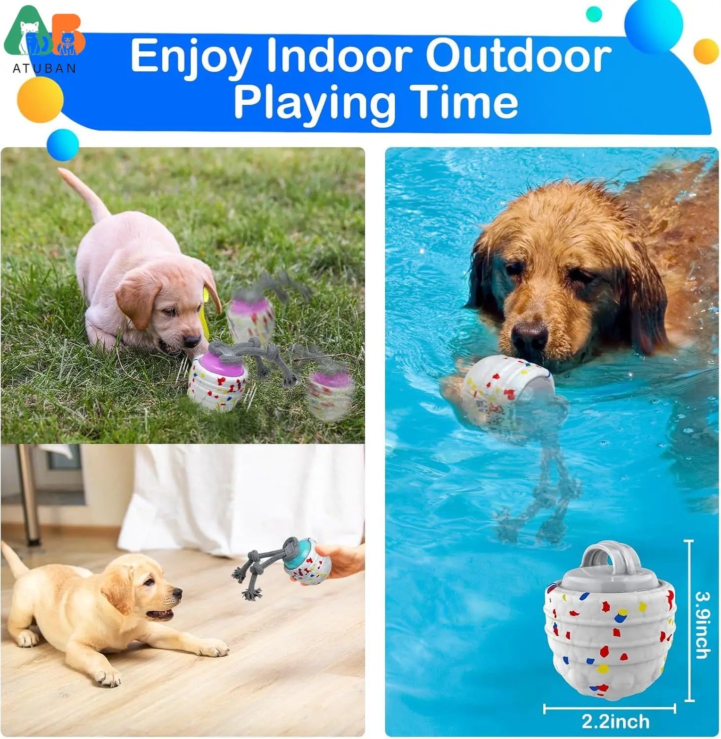 Interactive Dog Toys Automatic,Indoor Moving Dog Toy,Outdoor Floating Dog Water Toy,Motion Activated/Dog Balls to Keep Them Busy