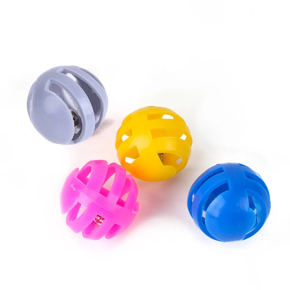 Toys For Cats Ball With Bell Playing Chew Rattle Scratch Plastic Ball Interactive Cat Training Toys Cat Toy Cat Favor Pet Supply