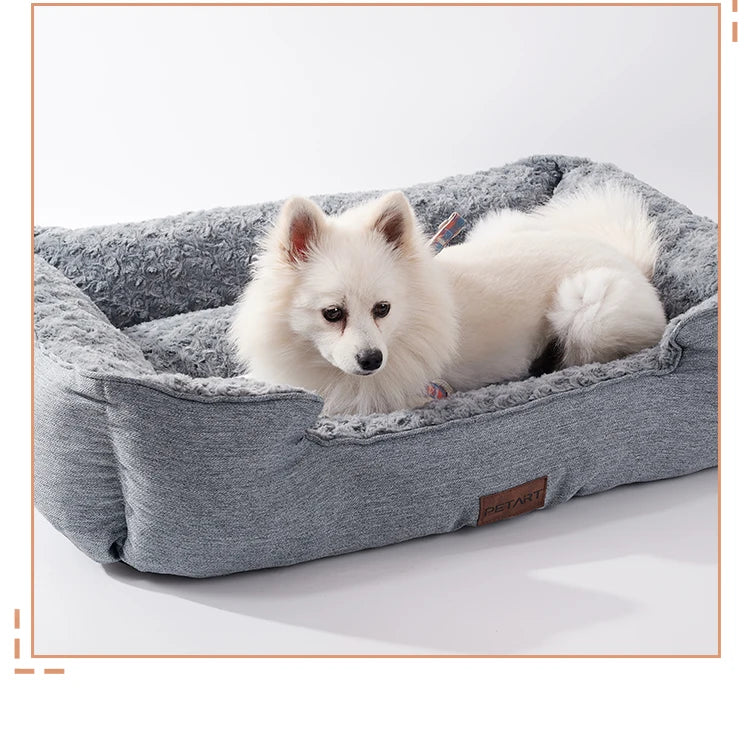 Dog Bed for Large Medium Small Dogs Thickened Filled Rectangle Dog Bed Orthopedic Calming Down Deep Sleeping Dog Sofa Bed