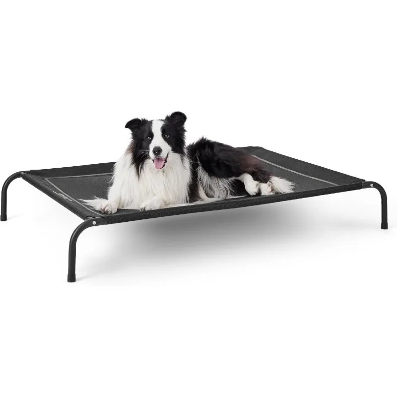 XL Elevated Outdoor Dog Bed - Raised Dog Cots Beds for Extra Large Dogs, Portable Indoor & Outdoor Pet Hammock Bed