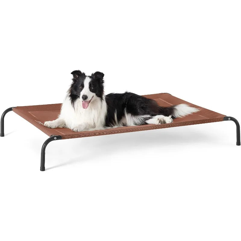 XL Elevated Outdoor Dog Bed - Raised Dog Cots Beds for Extra Large Dogs, Portable Indoor & Outdoor Pet Hammock Bed