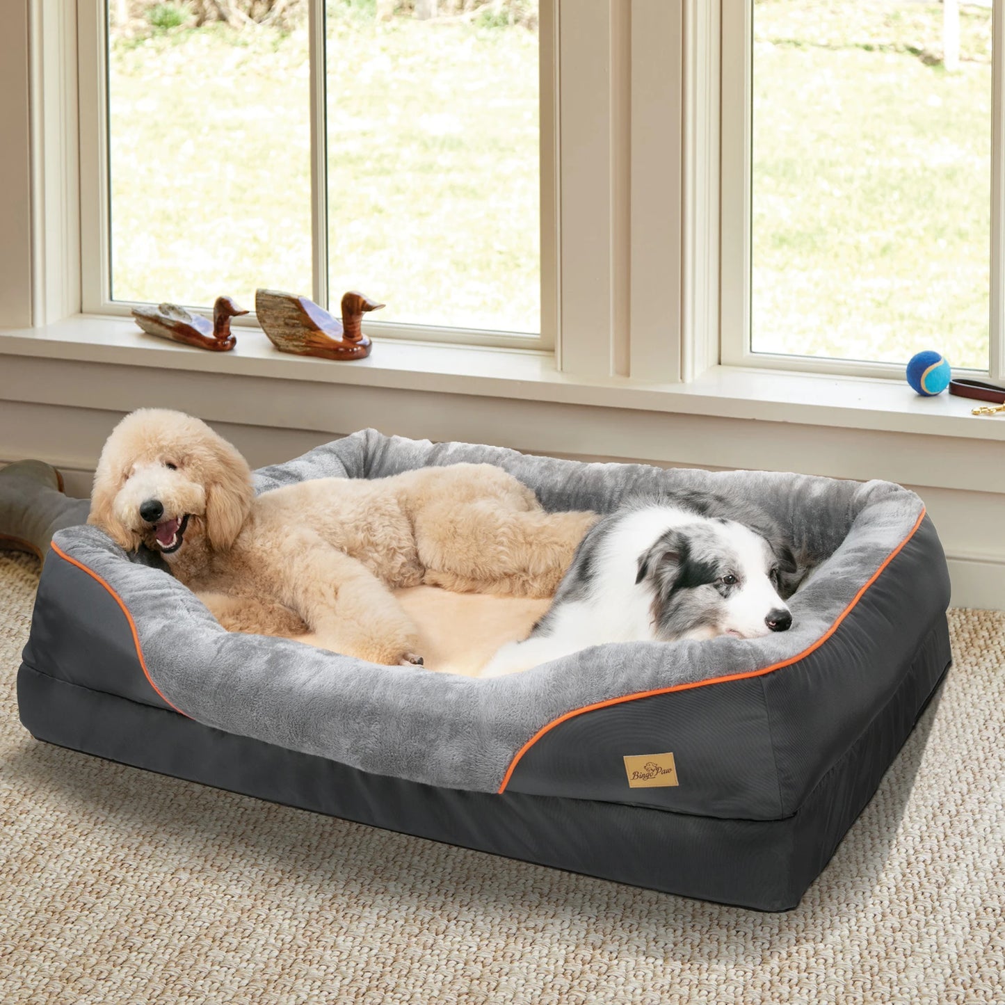 Large Dog Bed Soft Comfortable Anti Allergy Warm Fleece Removable Washable Cover Pet Bed Waterproof