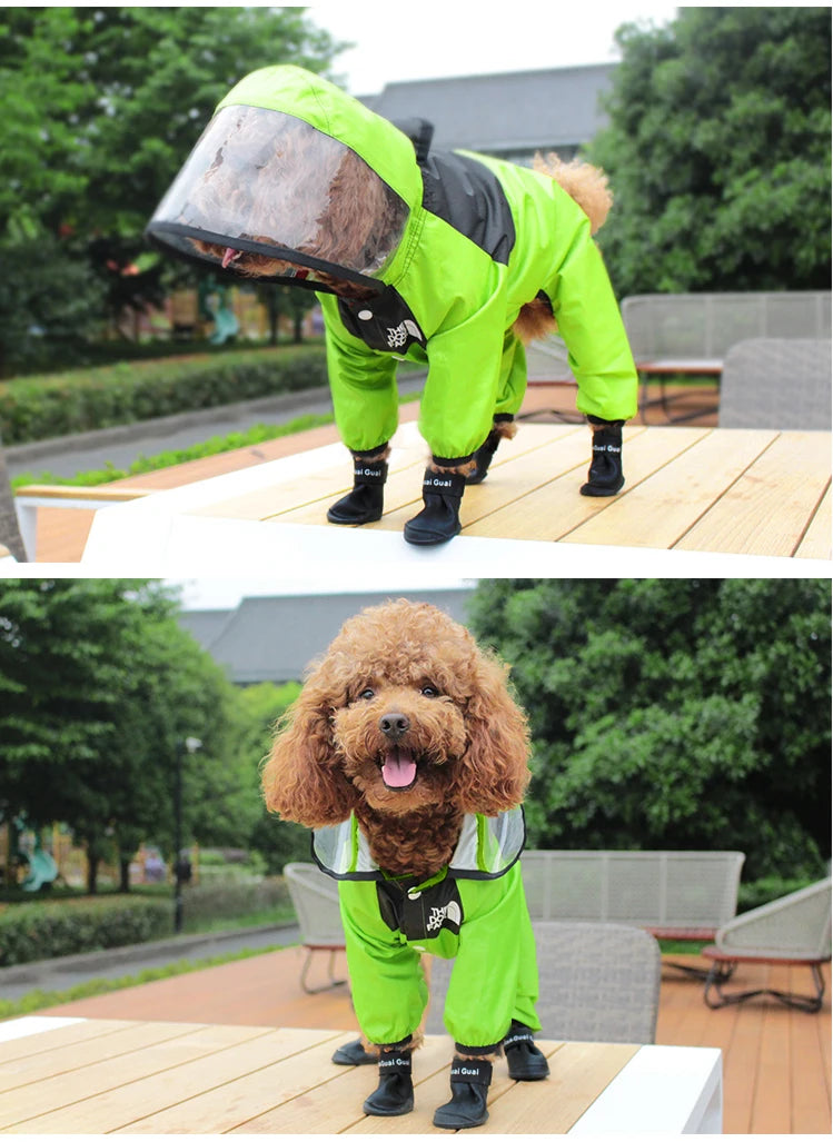 Water Resistant Clothes For Dogs Pet Coat Pet Dog Raincoat The Dog Face Pet Clothes Jumpsuit Waterproof Dog Dogs