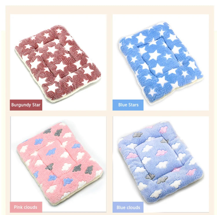 Plush Dog Cat Bed Soft Flannel Pet Blanket Pad Thickened Pet Bed Mat Pets Products Dog Bed For Small Large cat Dogs Carpet