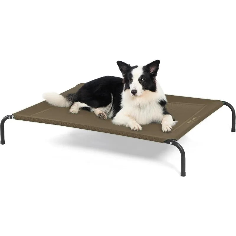 XL Elevated Outdoor Dog Bed - Raised Dog Cots Beds for Extra Large Dogs, Portable Indoor & Outdoor Pet Hammock Bed