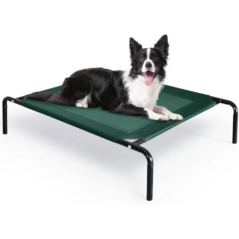 Outdoor Elevated Dog Bed, Raised Dog Cots Beds for Extra Large Medium Small Dogs, Portable Pet Beds with Cooling