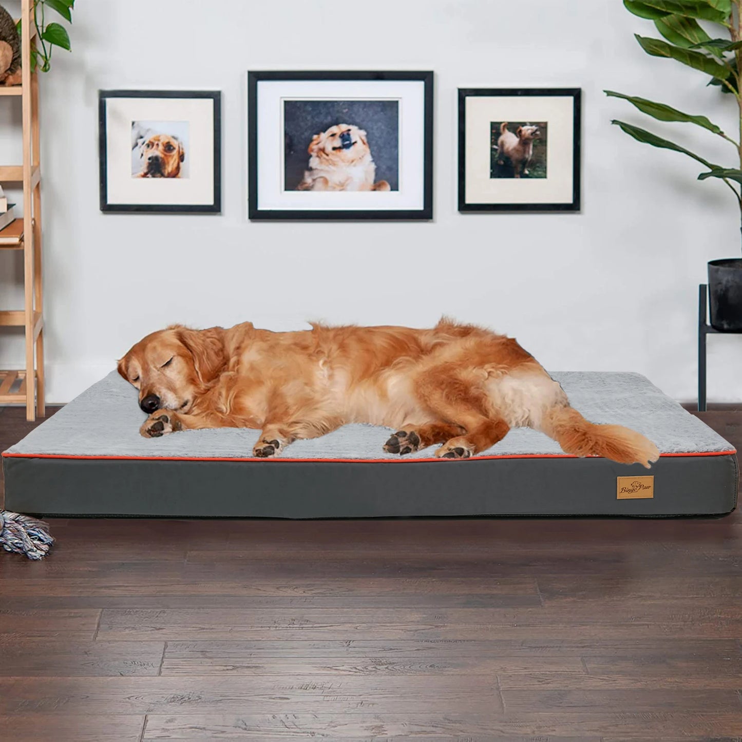 Large Orthopedic Dog Bed Kennel Memory Foam Waterproof Pet Bed with Removable Washable Cover Nonskid Bottom Joint Relief