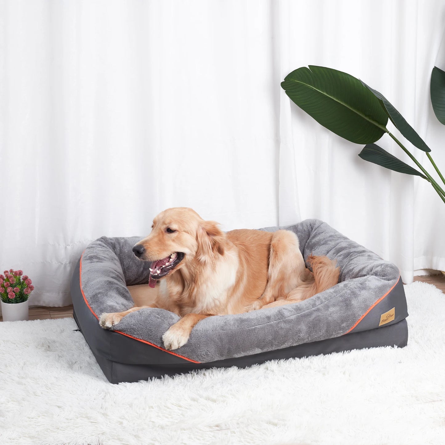 Large Dog Bed Soft Comfortable Anti Allergy Warm Fleece Removable Washable Cover Pet Bed Waterproof