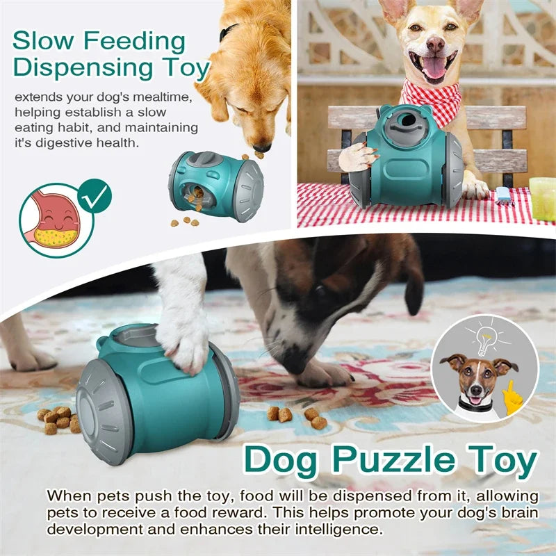 Dog Slow Feeder Toys Interactive Puzzle Durable Dog Food Dispenser Mental Treat Stimulation Chase Rolling Puppy Toy Pet Supplies