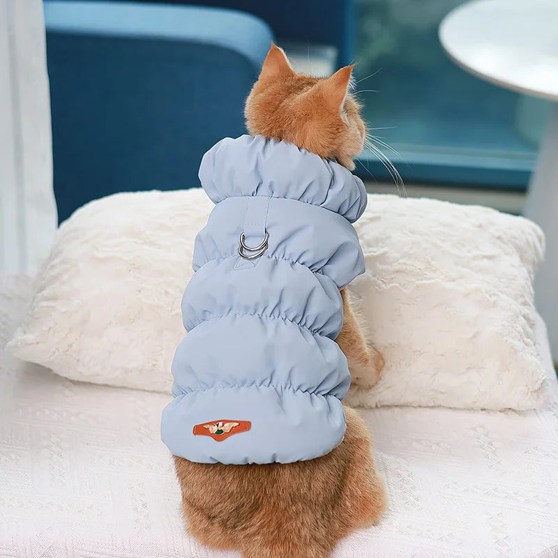 Winter Warm Dog Coat Soft Padded Pet Clothes for Small Medium Dogs Cats with D-ring Puppy Jacket Chihuahua French Poodle Outfit